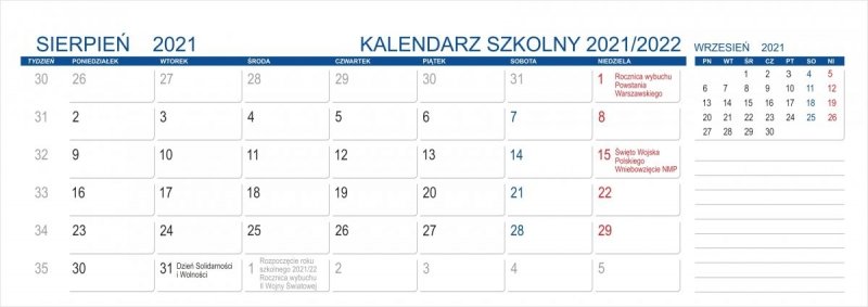 Kalendarz biurkowy z notesami i znacznikami MAXI na rok szkolny 2021/2022 seledynowy