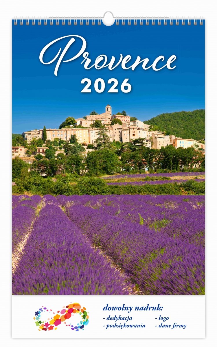 H15 Kalendarz ścienny wieloplanszowy Provence 2026 Z NADRUKIEM