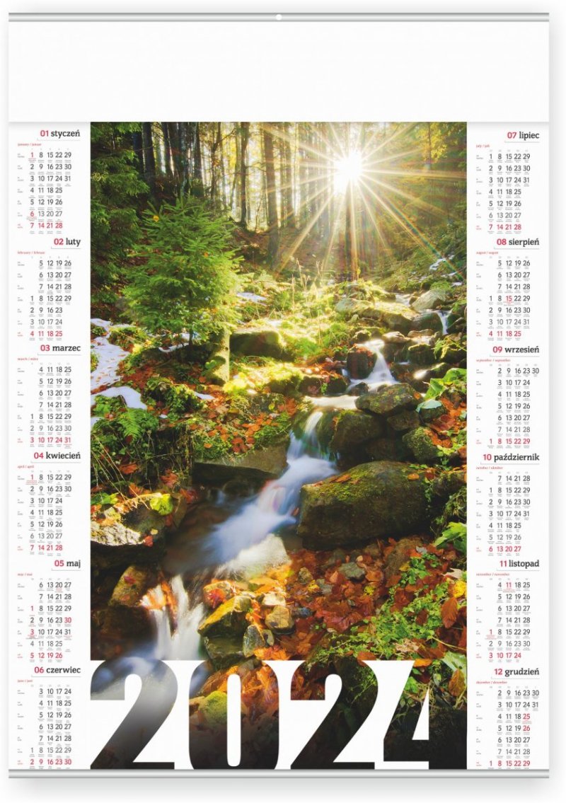 Kalendarz plakatowy A1 Leśny potok 2024