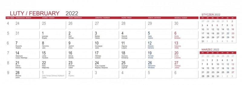 Kalendarz biurkowy z notesami i znacznikami MAXI 2022 niebieski