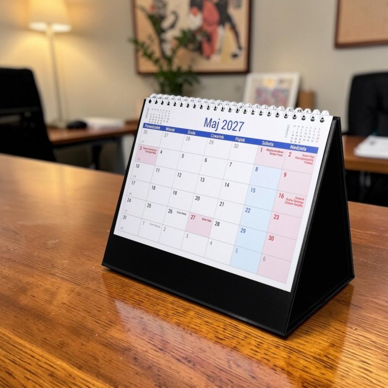 kalendarz na sztywnej podstawce na rok 2027