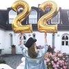Balon urodzinowy na hel cyfry  8 40cm złota