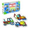 Puzzle dla maluszków - maszyny budowlane 2+