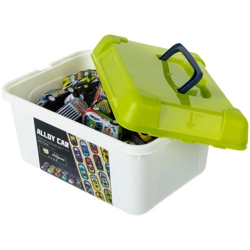 Samochodziki z napędem w walizce 50szt.