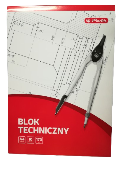 Blok Techniczny A4 biały 10k 170 g/m2