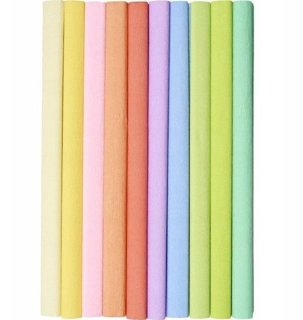 BIBUŁA MARSZCZONA 50x200 cm pastelowa 10 szt mix