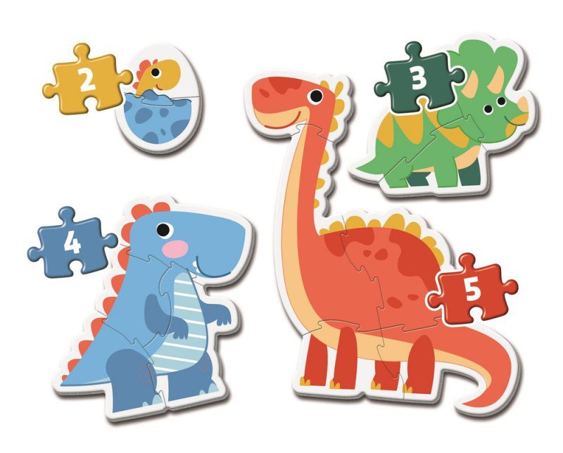 Moje Pierwsze Puzzle 2-3-4-5 DINOZAURY 