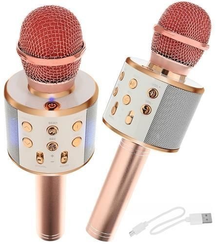 Mikrofon-dla-dzieci-karaoke-z-głośnikiem-jasno-różowy-23x7,5-1