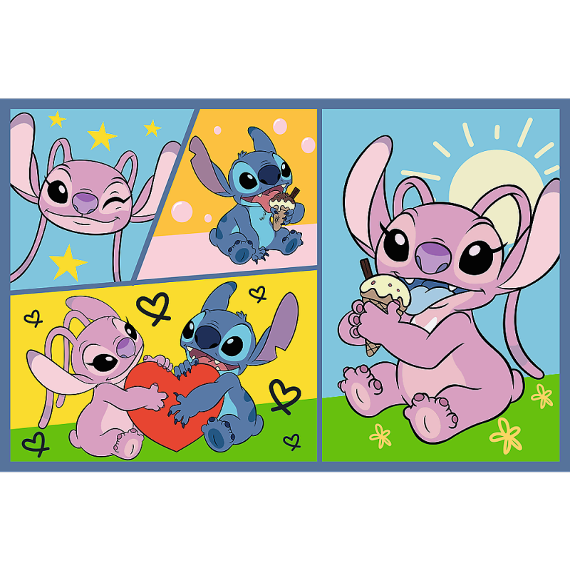 Puzzle  2x70 Ze Stitchem nie ma nudy - Disney Lilo and Stitch