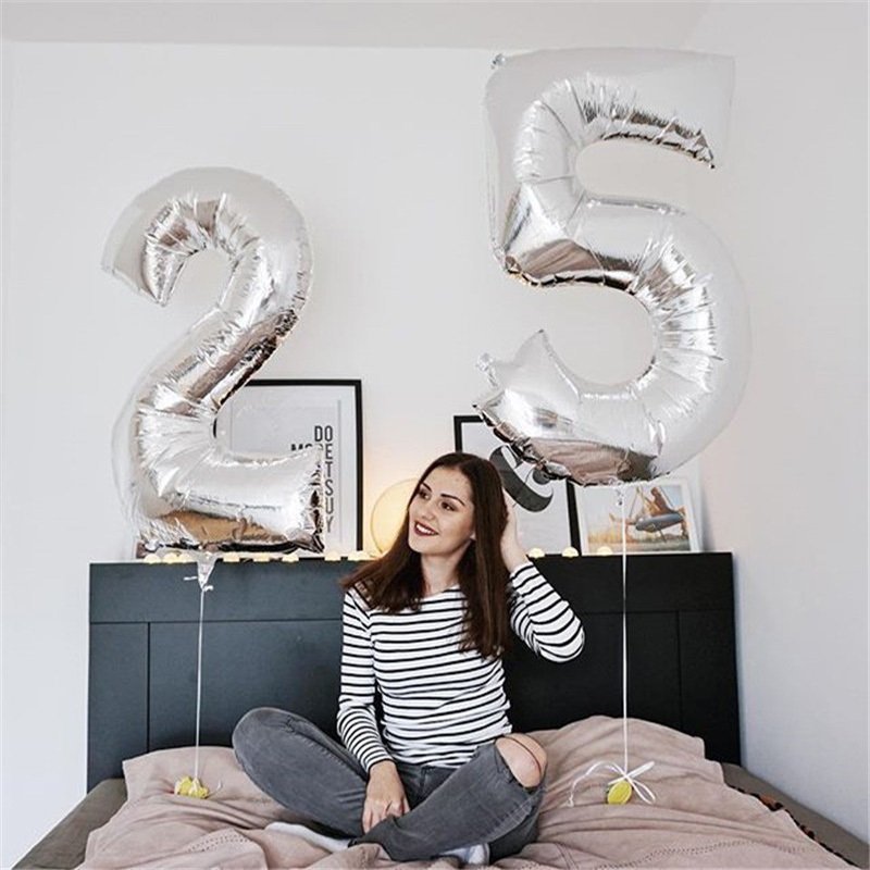 Balon urodzinowy na hel cyfry 9 40cm złoty