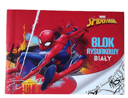 BLOK-RYSUNKOWY-BIAŁY-SPIDERMAN-A4-20-KARTEK