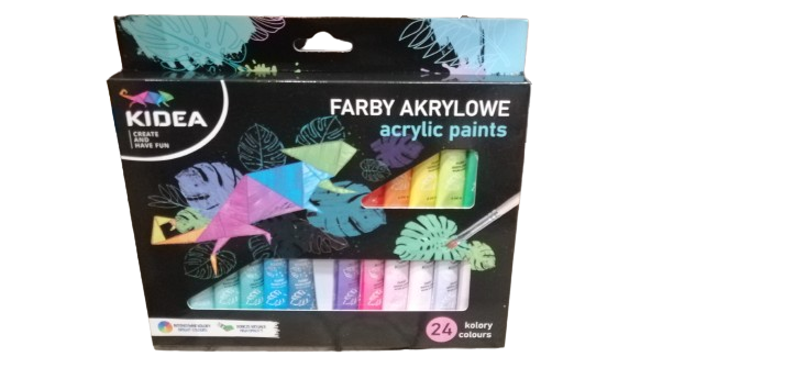 Farby akrylowe 24szt pastelowe