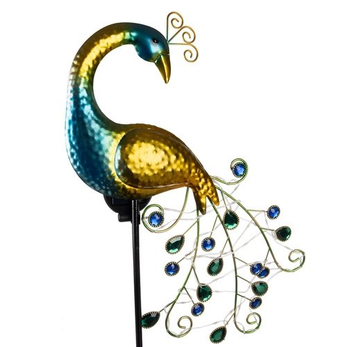 Lampa ogrodowa solarna- kolorowy paw