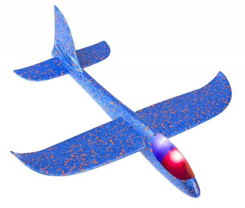 Szybowiec Samolot styropianowy 2LED czerwony 48x47cm