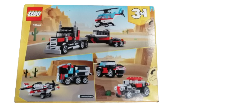 Klocki LEGO Creator - Ciężarówka z platformą i helikopterem 270el 7+