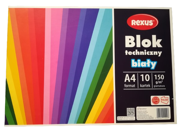 BLOK TECHNICZNY A4 /10K BIAŁY  150G biały