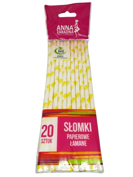 Słomki papierowe łamane 20szt korony