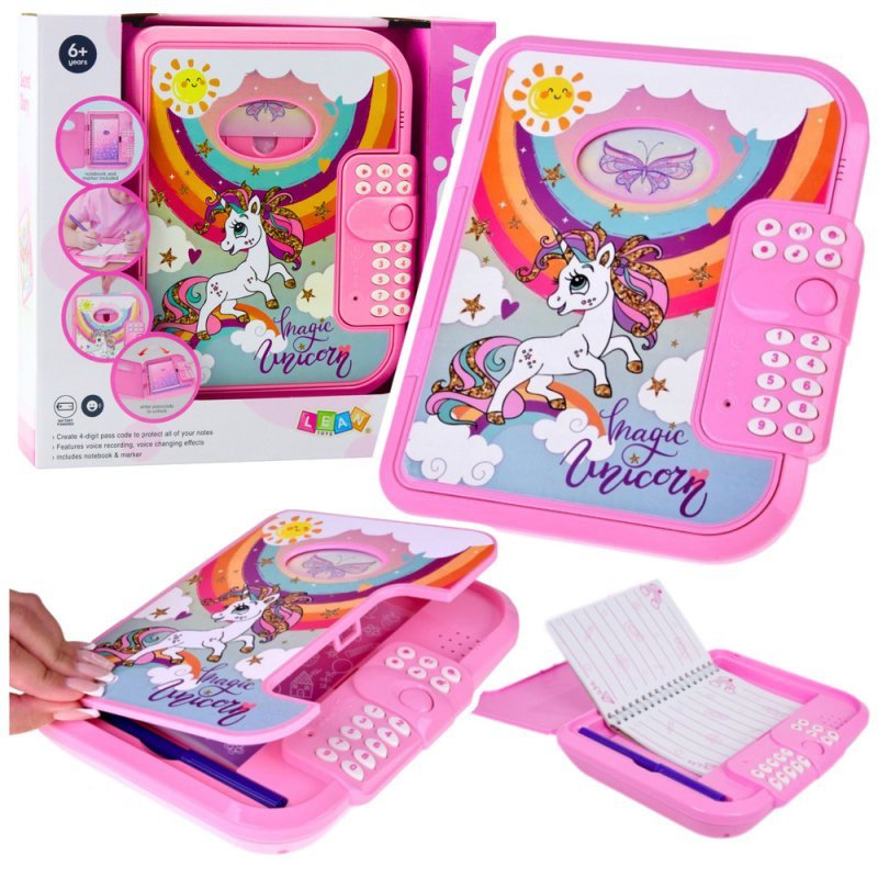 Pamiętnik Notatnik Na Kod Jednorożec Nagrywanie Głosu Quiz Melodie Różowy