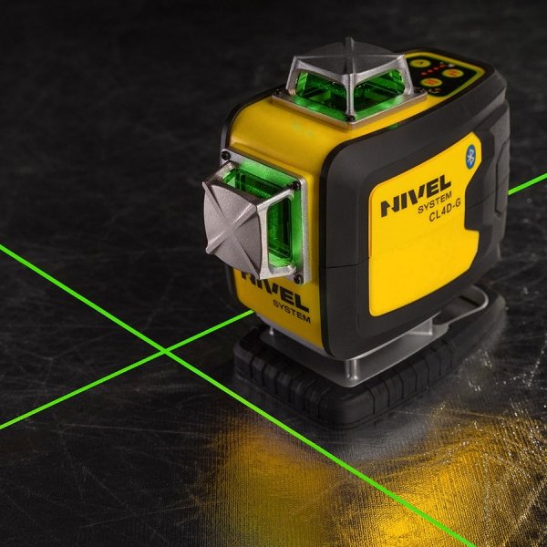 Nivel System CL4D-G Zielony multi-laser krzyżowy (4 x 360°), Bluetooth + Statyw SJJM1EX + Czujnik CLS-4+ Łata LS-24