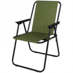 Krzesło turystyczne z podłokietnikami 52x44x75cm składane zielone