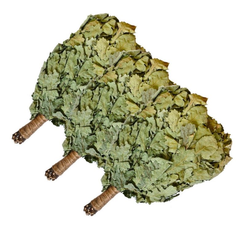 Oak leaf sauna whisk / sauna vihta - 3pcs