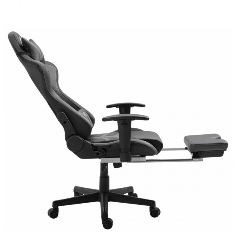 Fotel gamingowy rozkładany z podnóżkiem GHOST-SIX czarno-szary