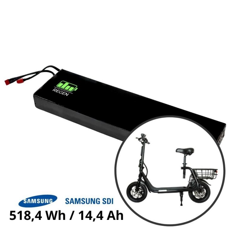Bateria do DocGreen 300W z Lidla do 48km - Samsung 14,4Ah 518,4Wh