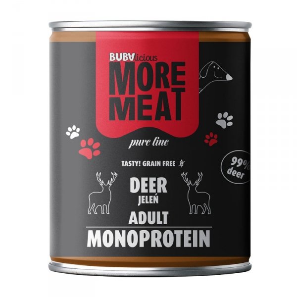 BUBAlicious MORE MEAT karma mokra mono Pure jeleń 800g