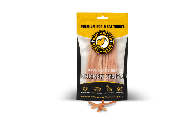 Kiwi Walker KURCZAK MIĘKKIE PASKI Soft Przysmaki suszone powietrzem dla psa i kota 100g