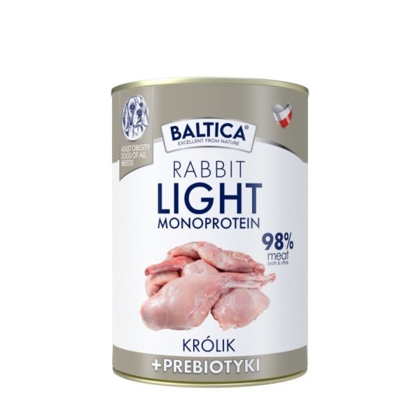 BALTICA Karma mokra Królik Light o obniżonej zawartości tłuszczu 15% 400g