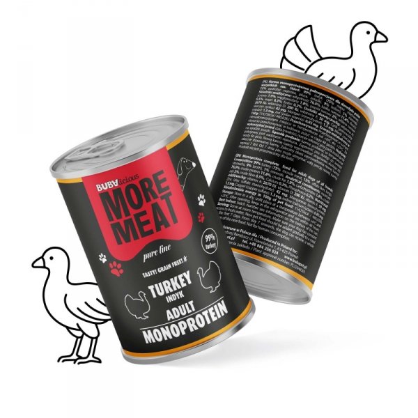 BUBAlicious MORE MEAT karma mokra mono Pure indyk 400g