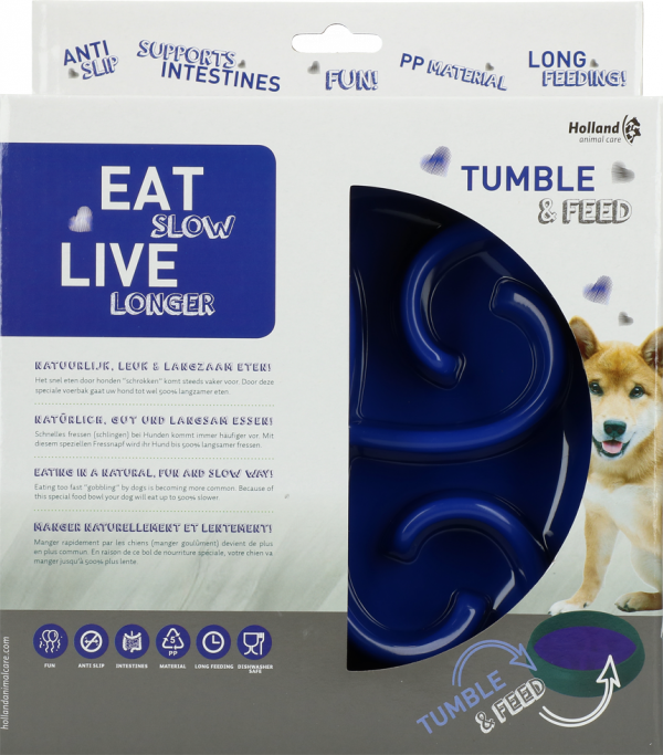 Z ekspozycji! Eat Slow Live Longer TUMBLE FEEDER miska spowalniająca niebieska dla psa i kota