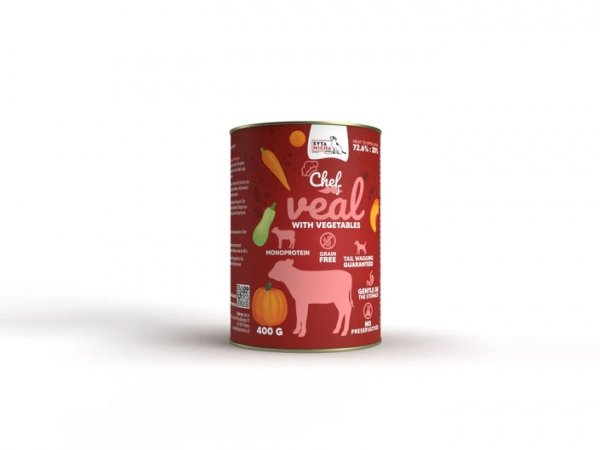 Syta Micha Karma mokra dla psa CHEF Cielęcina z warzywami 400g