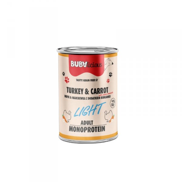 BUBAlicious LIGHT mono karma dla psa 400g INDYK 