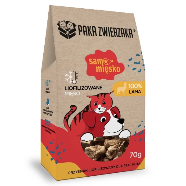 Paka Zwierzaka Przysmak liofilizowany  SAMO MIĘSKO Lama 70g 