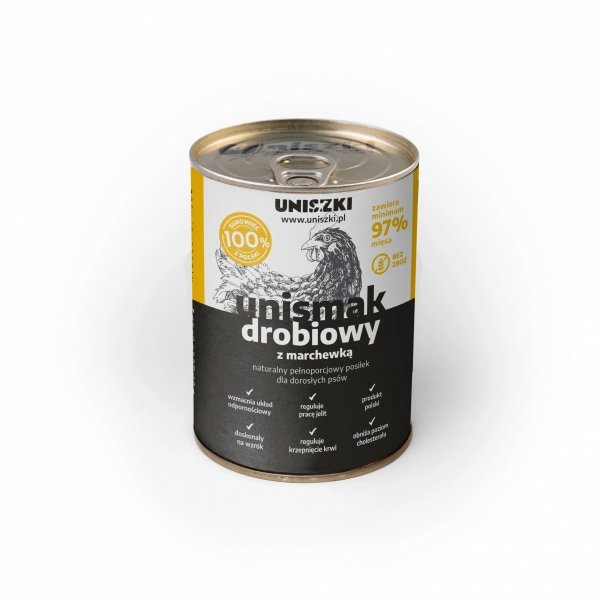 UNISZKI karma mokra UNIsmak drobiowy z marchewką 410g
