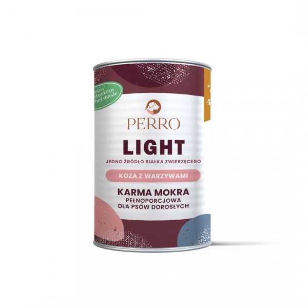 PERRO Karma mokra Light Koza z warzywami – monobiałkowa formuła dla psów dorosłych 400g