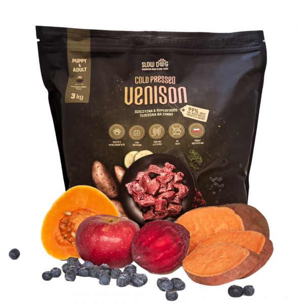 SLOW DOG Karma tłoczona na zimno Dziczyzna &amp; Superfoods 100g