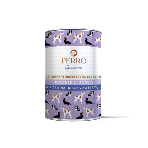 PERRO JUNIOR Gourmet Królik z dynią – monobiałkowa formuła dla szczeniąt wszystkich ras 400g