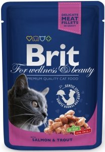 Brit 5999 Premium Cat 100g Łosoś Pstrąg sos saszet