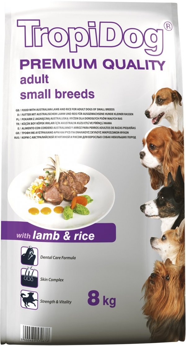 Tropidog 57067 Premium Adult S Lamb&amp;Rice 8kg