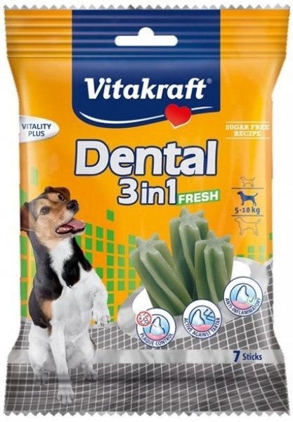 Vitakraft 8917 Dog Dental 3w1 fresh S 120g
