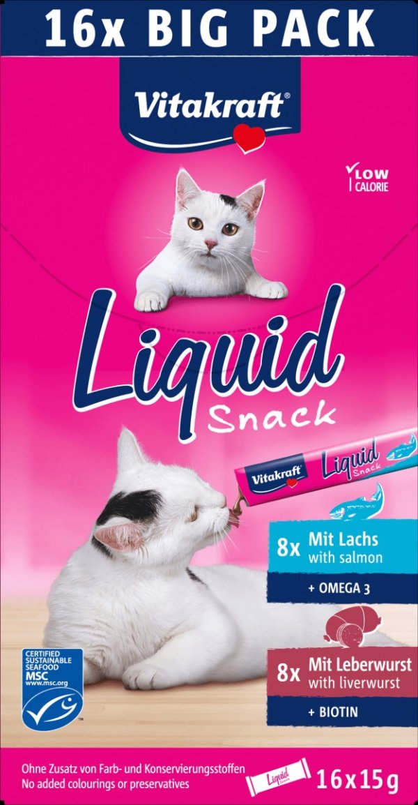 Vitakraft Cat Liquid 16x15g BIG PACK wątróbka