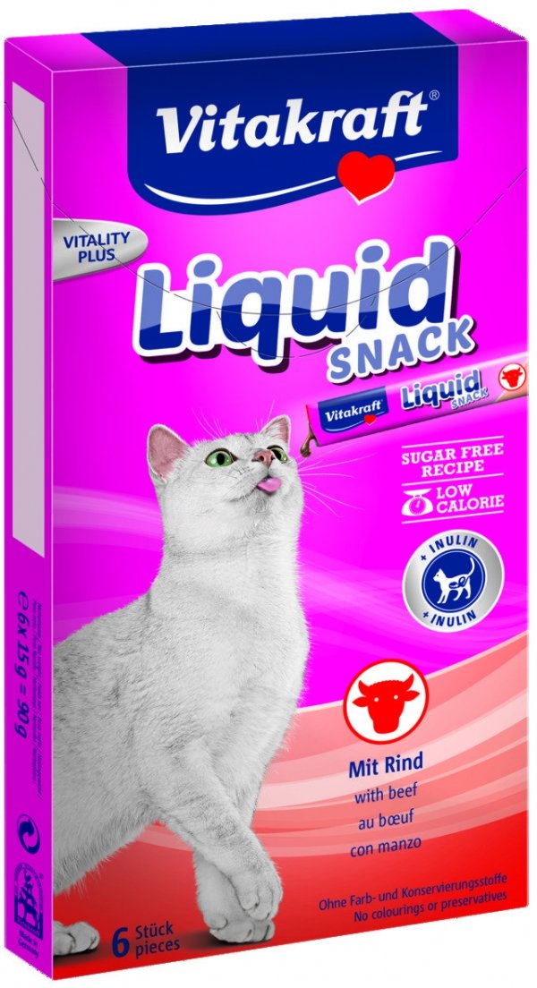 Vitakraft 5213 Cat Liquid 6szt Wołowina+Inulina