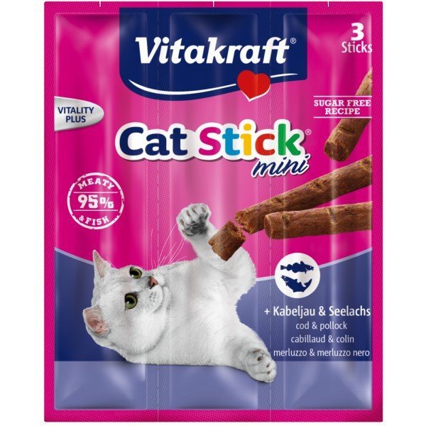 Vitakraft 0033 Cat Stick mini 3szt Dorsz Czarniak