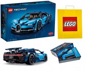 Zestaw Prezentowy Klocki LEGO Technic 42083 Bugatti Chiron Unikat + Torba