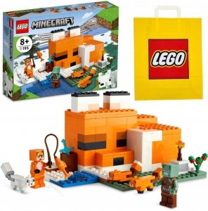 Zestaw Prezent Klocki LEGO Minecraft Siedlisko Lisów Utopiec Miecz 8+ Torba