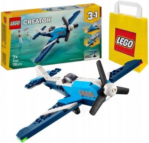 Zestaw Prezent LEGO Creator 31160 Samolot Wyścigowy 3w1 Klocki 7+ Torba