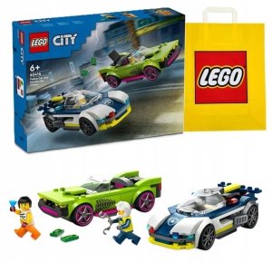 Zestaw Prezent LEGO CITY 60415 Policja Pościg Radiowozu Muscle Car + Torba
