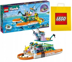 Zestaw Prezent LEGO Friends 41734 Morska Łódź Ratunkowa 717 Klocki 7+ Torba